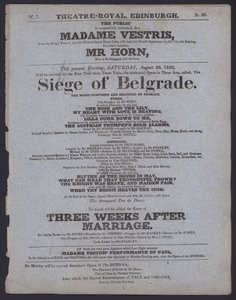 Teatteriohjelma Theatre Royalille, Edinburgh, 23. elokuuta 1823 (litho) tekijältä Scottish School