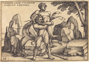 Hercules tappaa Anthaeuksen tekijältä Sebald Beham