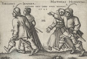 Tammi- ja helmikuuta talonpoikien juhlasta eli kaksitoista kuukautta vuodelta 1546. tekijältä Sebald Beham