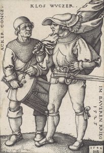 Standardin kantaja ja rumpali, 1544. tekijältä Sebald Beham