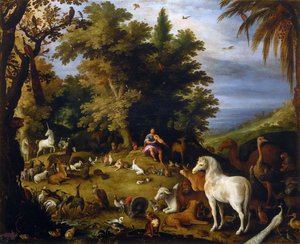Orpheus eläinten joukossa, n. 1595.
