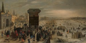 Nosturi Antwerpenin laiturilla Frozen Scheldtin luona