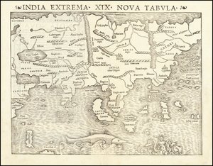 Sebastian Münsterin Aasian kartta vuodelta 1542 tekijältä Sebastian Munster