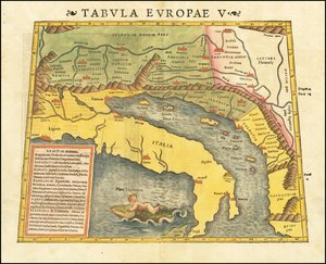 1545 Ptolemaioksen 5. Euroopan kartta, jonka on laatinut Sebastian Munster. tekijältä Sebastian Munster