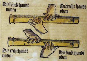 Nokkahuilu Duo (Sebastianus Virdungin Musica gotutscht) kirjoittaja Virdung, Sebastian (1465-1511) tekijältä Sebastian Virdung