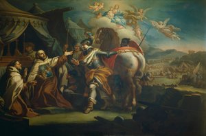 Voiton Neitsyt Marian kunnioitetun kuvan toimitus isä Domenico di Gesu Marialle, Sebastiano Conca (1680-1764) Santa Maria della Vittorian kirkko, Rooma, Italia tekijältä Sebastiano Conca