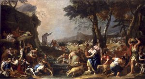 Mooses saa veden virtaamaan kalliosta, 1725-26 tekijältä Sebastiano Ricci