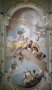 Venus ja Adonis - Venus ja Adonis. Fresko Sebastiano Ricci (1659-1734), noin 1707-1708. Firenze, Palazzo Pitti. tekijältä Sebastiano Ricci