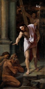 "" Christ aux limbes "" (Christ in Limbo) Peinture de Sebastiano del Piombo (1485-1547) 1516 Koko 226x114 cm Prado-museo, Madrid tekijältä Sebastiano del (c.1485 1547) Piombo
