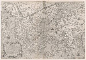 Rooman loiston peili: Kreikan kartta, 1500-luvun puoliväli, 1500-luvun puoliväli. tekijältä Sebastiano di Re