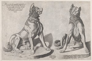 Rooman loiston peili: Kaksi koiraa, 1558, 1558. tekijältä Sebastiano di Re
