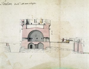 Toulonin linnoitus Vaubanin toimesta 3.6.1692 tekijältä Sebastien Le Prestre de Vauban