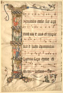 Lehti Wettinger Gradualista: Historiated Initial I..., c1330. tekijältä Second Master of the Wettinger Gradual