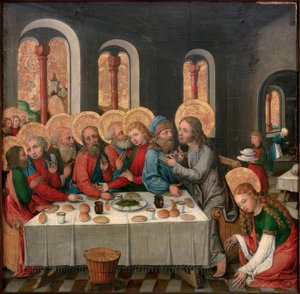 Kristuksen vierailu Lasaruksen talossa tekijältä Seeschwäbischer Meister