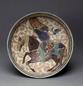 Kulho prinssin kanssa hevosen selässä Iranista (koristeellinen kivitahna) tekijältä Seljuq Dynasty Seljuq Dynasty