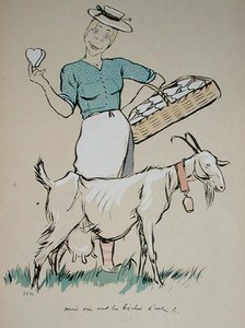 Juustontekijä ja hänen vuohinsa, karikatyyri Le Grand Monde a l