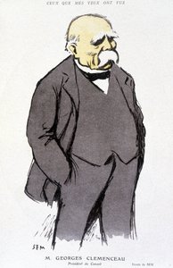 Muotokuva Georges Clémenceau - dess. kirjoittanut Sem (1863 - 1934), teoksessa "Fantasio" tai 1.2.1918, no. 265 tekijältä Sem