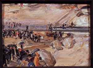 Kävele San Remossa (Italia). Semjon Gavrilovich Nikiforovin (1877-1912) työ, öljy pahville tekijältä Semen Gavriilovich Nikiforov