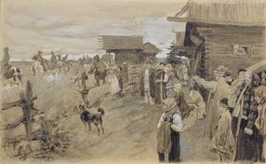 Metsästys Borzoisin kanssa, 1907 tekijältä Sergei Arsenevich Vinogradov