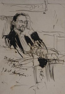 Aleksei Aleksandrovitš Bakhrushinin muotokuva 1865-1929, 1908 tekijältä Sergei Arsenevich Vinogradov