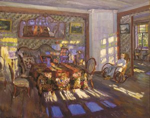 Auringonvalo värillisten lasiikkunoiden läpi, 1916