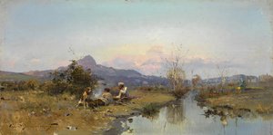 Metsästäjät levossa tekijältä Sergei Ivanovich Vasilkovsky