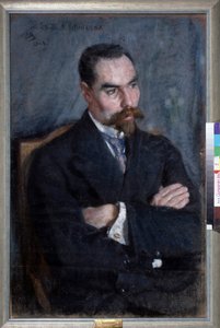 Runoilija Valeri Iakovlevitš Brioussovin muotokuva (1873-1924) (Runoilija Valeri Brjusovin muotokuva). Teos Sergei Vasilyevich Malyutin (Serguei Malioutine) (1859-1937), pastelli sur papier