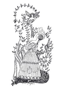 Kuvitus S. Makovskin esseelle Sininen ruusu, 1907 tekijältä Sergei Yurievich Sudeykin