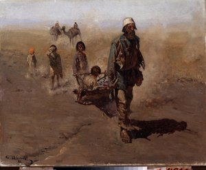 Tapaamiset (Kotitulo). Sergei Vasilyevich Ivanovin (1864-1910) maalaus öljy kankaalle