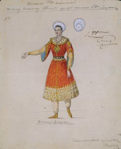 Pukusuunnittelu A. Blanchen balettiin Tsarina Syuyumbeki, 1832 tekijältä Serkov