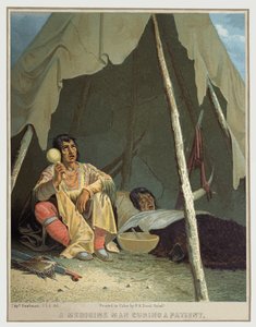 Amerikan intiaanien shamaani, noin 1850 (kuvitus).