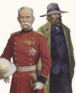 Buurisota: Lord Roberts ja Pier Cronje (guassi paperille)