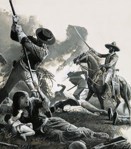 Vuonna 1858 kaksi meksikolaista ratsuväkiosastoa hyökkäsi apassien leiriin...