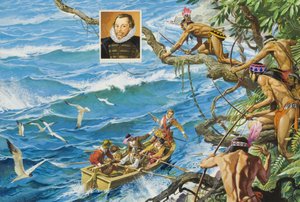Sir Francis Drake (n.1540-96) (guassi paperille) tekijältä Severino Baraldi