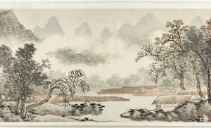 Pilvet joen yllä ennen sadetta 溪雲欲雨圖 tekijältä Shen Zhou