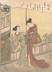 Kohtaus Pleasure Quarterista Fukagawassa, 1700-luvun loppu.