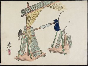 Bambuverhojen myyntipiste tekijältä Shibata Zeshin