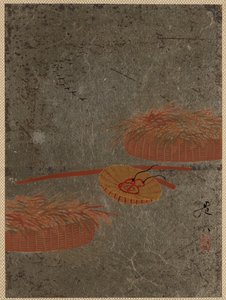 Kukkakorit ja Farmers Hat, n. 1880-luku. tekijältä Shibata Zeshin