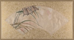 Kukat vaaleanpunaiset ja valkoiset ja Lehdet, Clappers, 1800-luvun loppu. tekijältä Shibata Zeshin