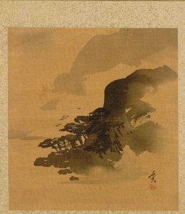 Lehti kausiteemojen albumilta: Viiriäinen ruohossa, 1847. tekijältä Shibata Zeshin