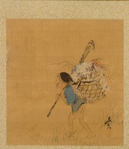 Talonpoika korilla kunniallisen Zeshinin maalausten albumilta tekijältä Shibata Zeshin