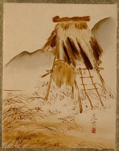 Riisinkuivauskehys. tekijältä Shibata Zeshin