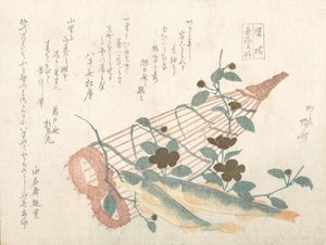 Nagara-joen makeat kalat, koreja ja kukkia, 1800-luku, 1800-luku. tekijältä Shinsai