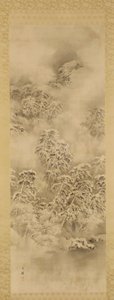 Talvimaisema, Edo-kausi tai Meijin aikakausi, n. 1865-1870. tekijältä Shiokawa Bunrin