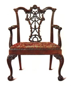 Mahoninen nauhaselkätuoli, 1906 tekijältä Shirley Charles Llewellyn Slocombe