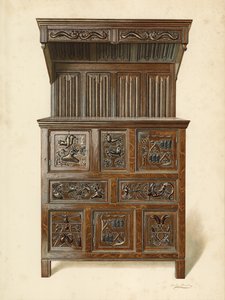 Sir John Wynnen Buffet, Earl of Carringtonin hallussa (chromolitho) tekijältä Shirley Charles Llewellyn Slocombe