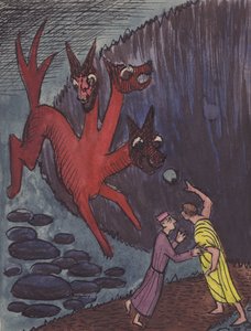 Dante ja Virgil kolmipäisen hirviön kanssa, 1951. tekijältä Shirley Markham