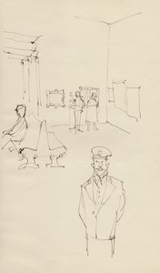 Vartija taidegalleriassa, 1950. tekijältä Shirley Markham