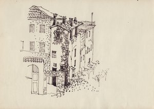 Talo mansardikatolla, Italia, v1950. tekijältä Shirley Markham