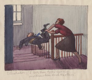 "Otin hänet vasemmasta jalasta ja heitin hänet alas portaita", 1952. tekijältä Shirley Markham